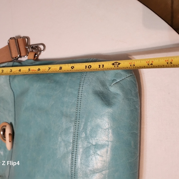 Maurizio Taiuti Blue and Tan Tote Bag with Leather Accents, Replacement Strap - Picture 10 of 16